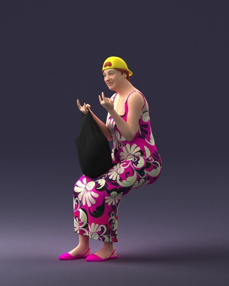 000178 Humorous Woman in Bright Dress 0905 3dp 3D print model_27