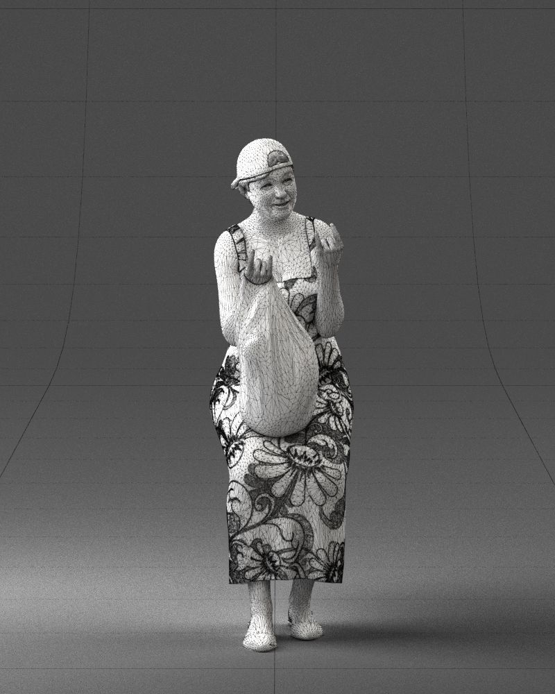 000178 Humorous Woman in Bright Dress 0905 3dp 3D print model_5