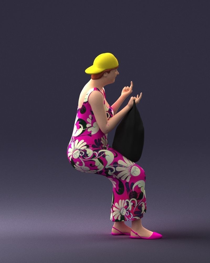 000178 Humorous Woman in Bright Dress 0905 3dp 3D print model_12