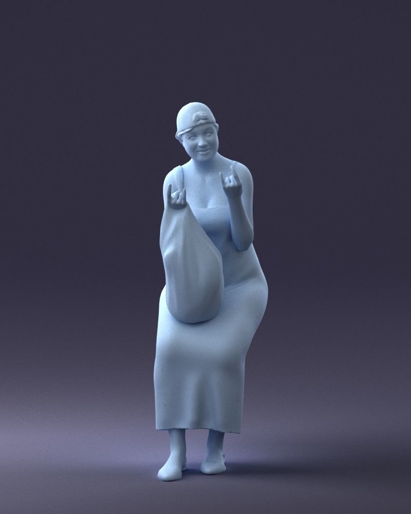 000178 Humorous Woman in Bright Dress 0905 3dp 3D print model_34