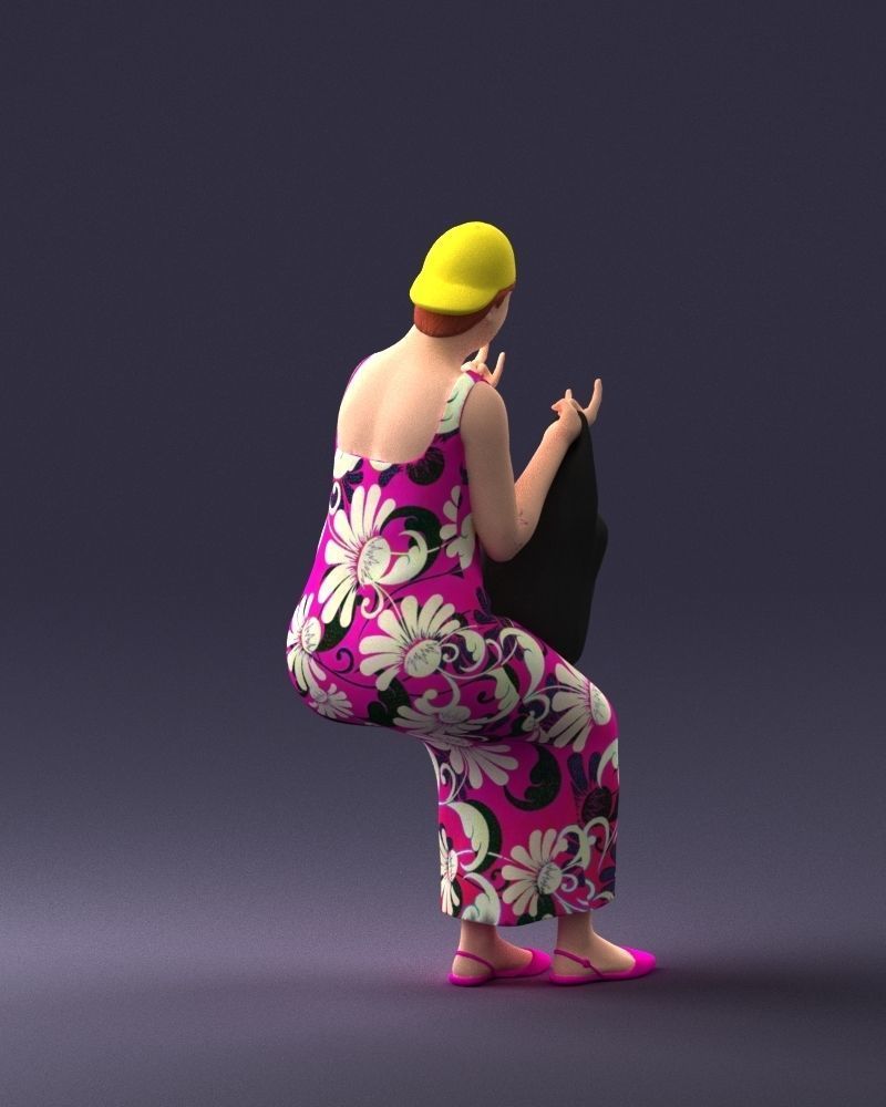 000178 Humorous Woman in Bright Dress 0905 3dp 3D print model_15