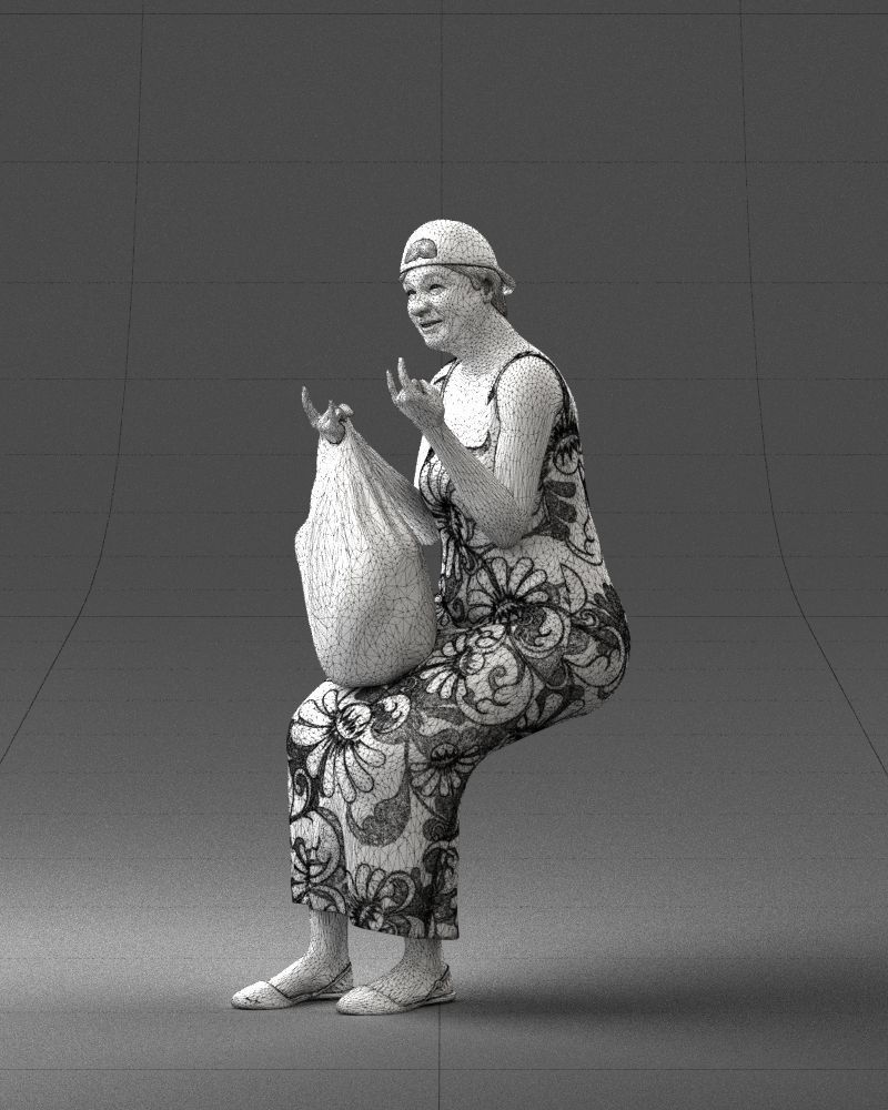 000178 Humorous Woman in Bright Dress 0905 3dp 3D print model_29