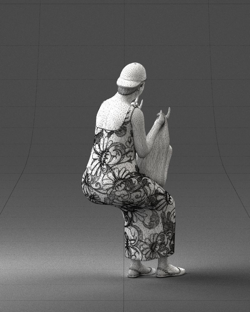 000178 Humorous Woman in Bright Dress 0905 3dp 3D print model_17