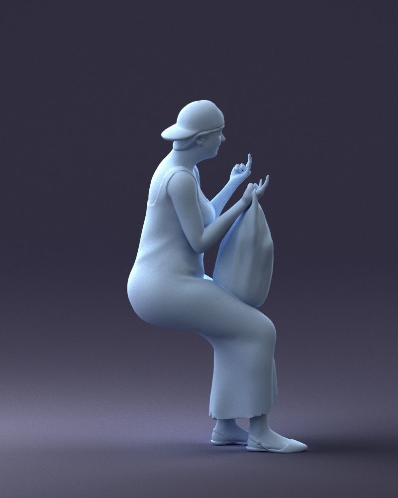 000178 Humorous Woman in Bright Dress 0905 3dp 3D print model_13