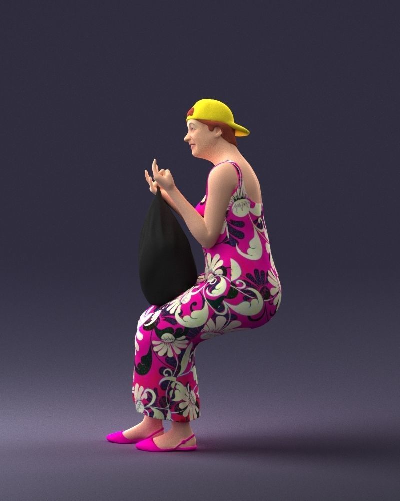 000178 Humorous Woman in Bright Dress 0905 3dp 3D print model_24