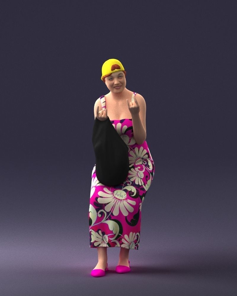 000178 Humorous Woman in Bright Dress 0905 3dp 3D print model_33