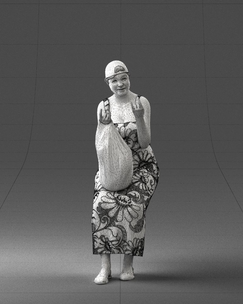 000178 Humorous Woman in Bright Dress 0905 3dp 3D print model_35