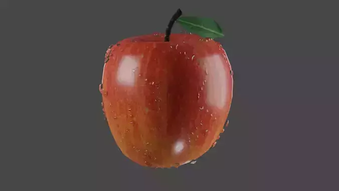 Apple with leaf
