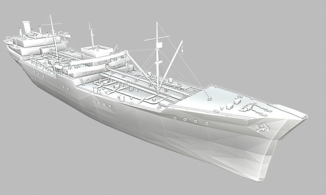 Merchant Ship Low-poly 3D model_3