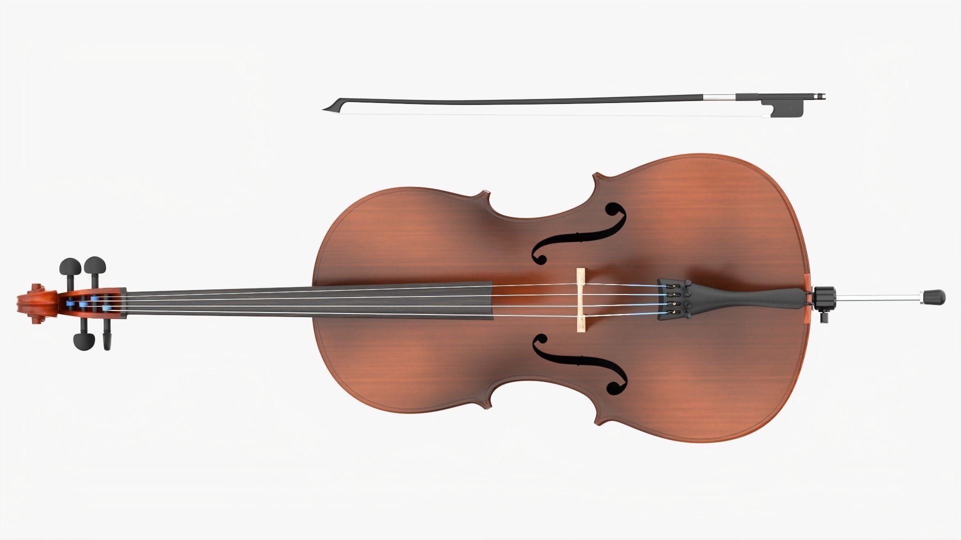 Acoustic cello 3D model_1
