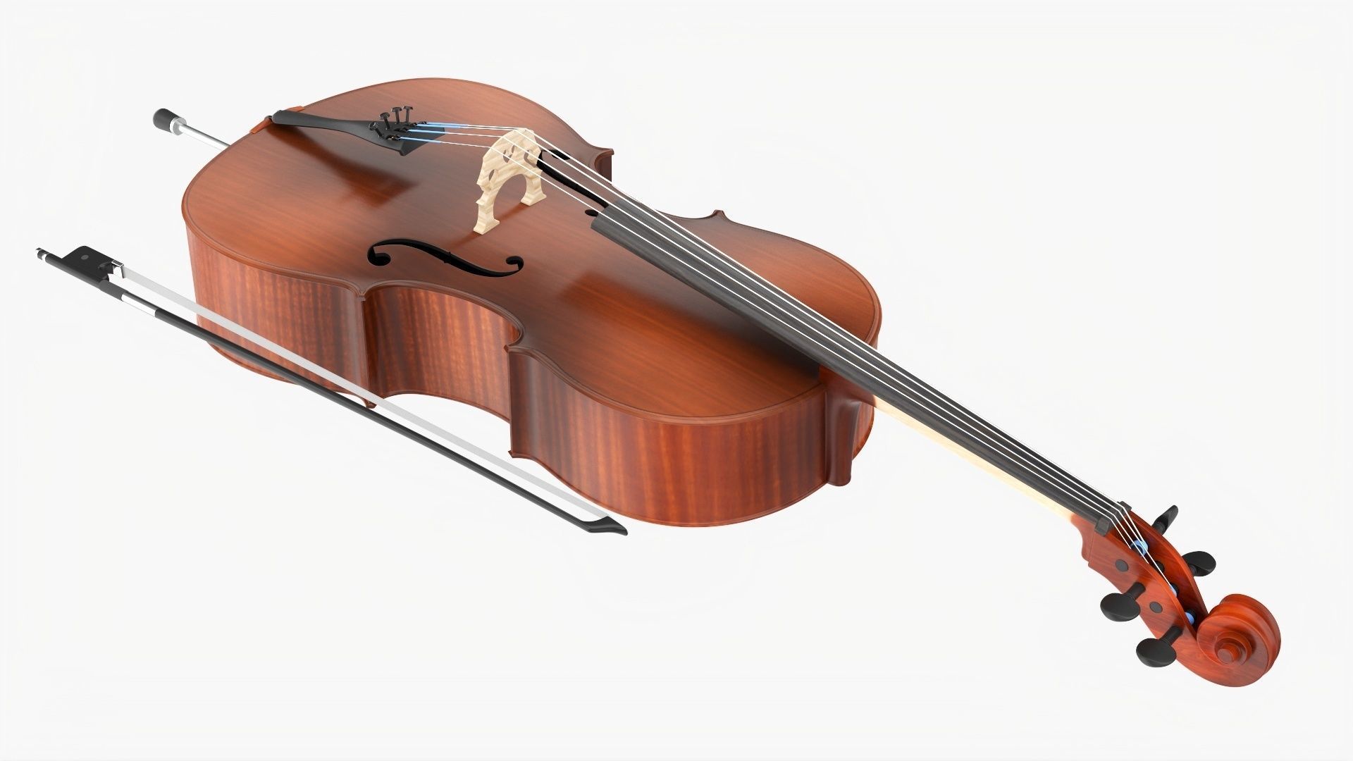 Acoustic cello 3D model_3