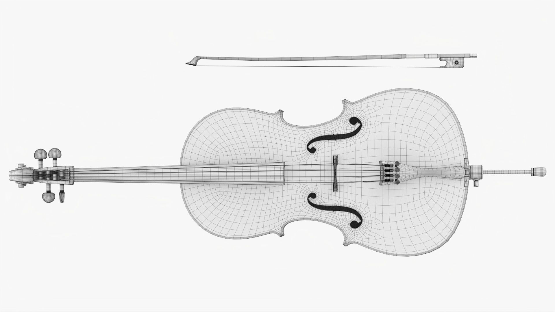Acoustic cello 3D model_29