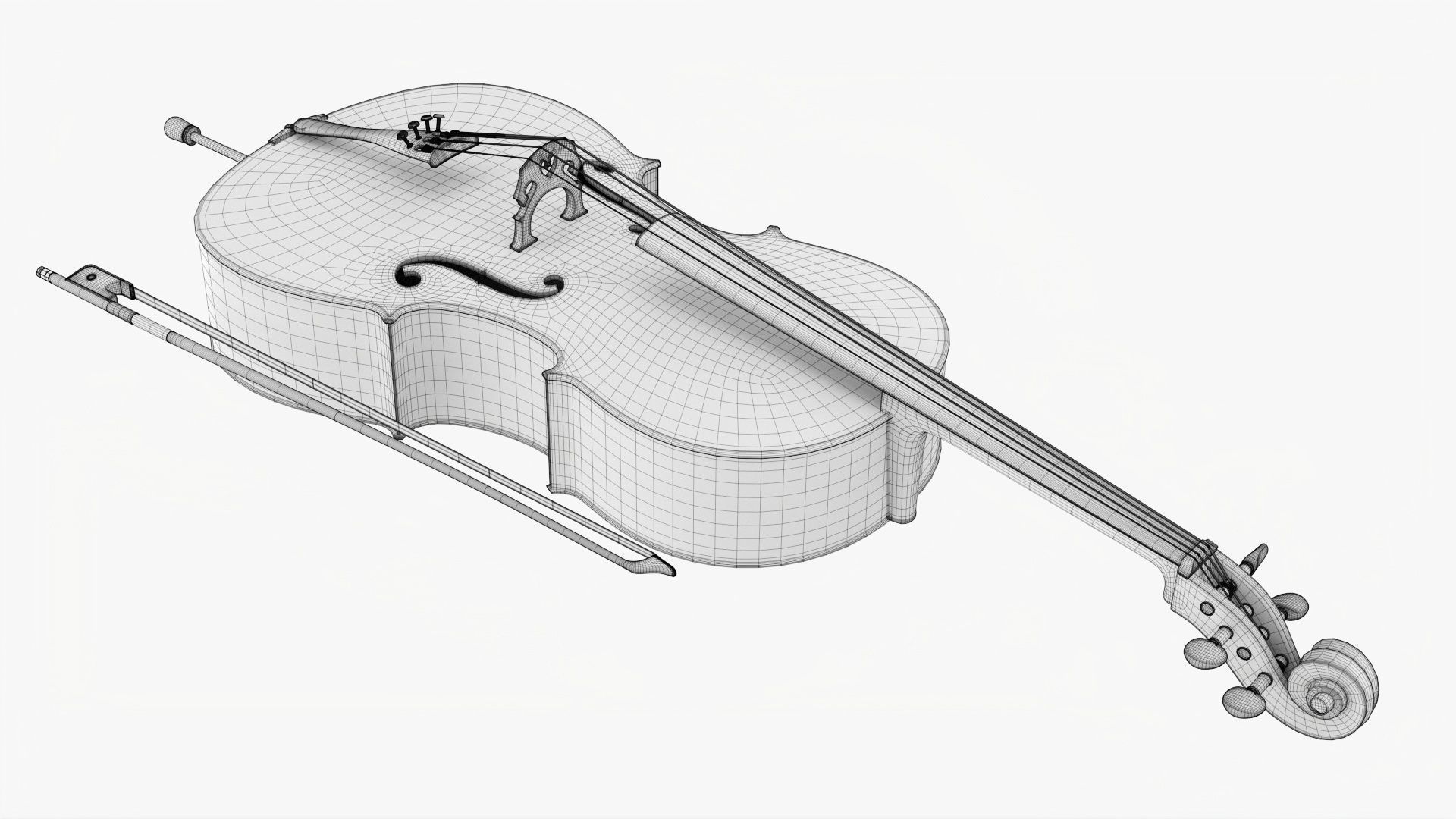 Acoustic cello 3D model_19