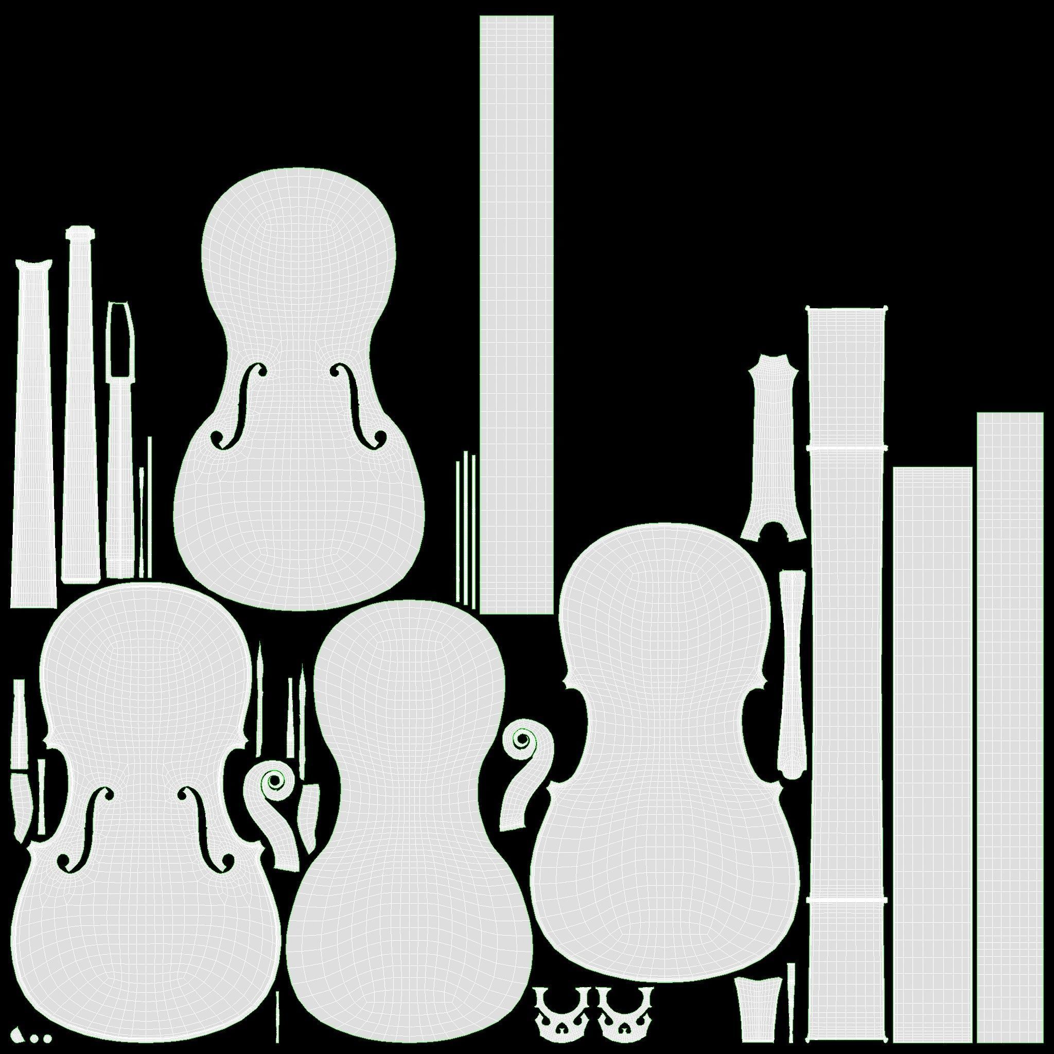 Acoustic cello 3D model_35