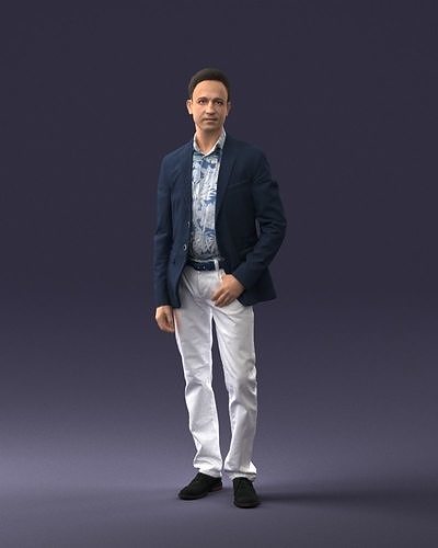 Man in blue jacket 0025 3D model