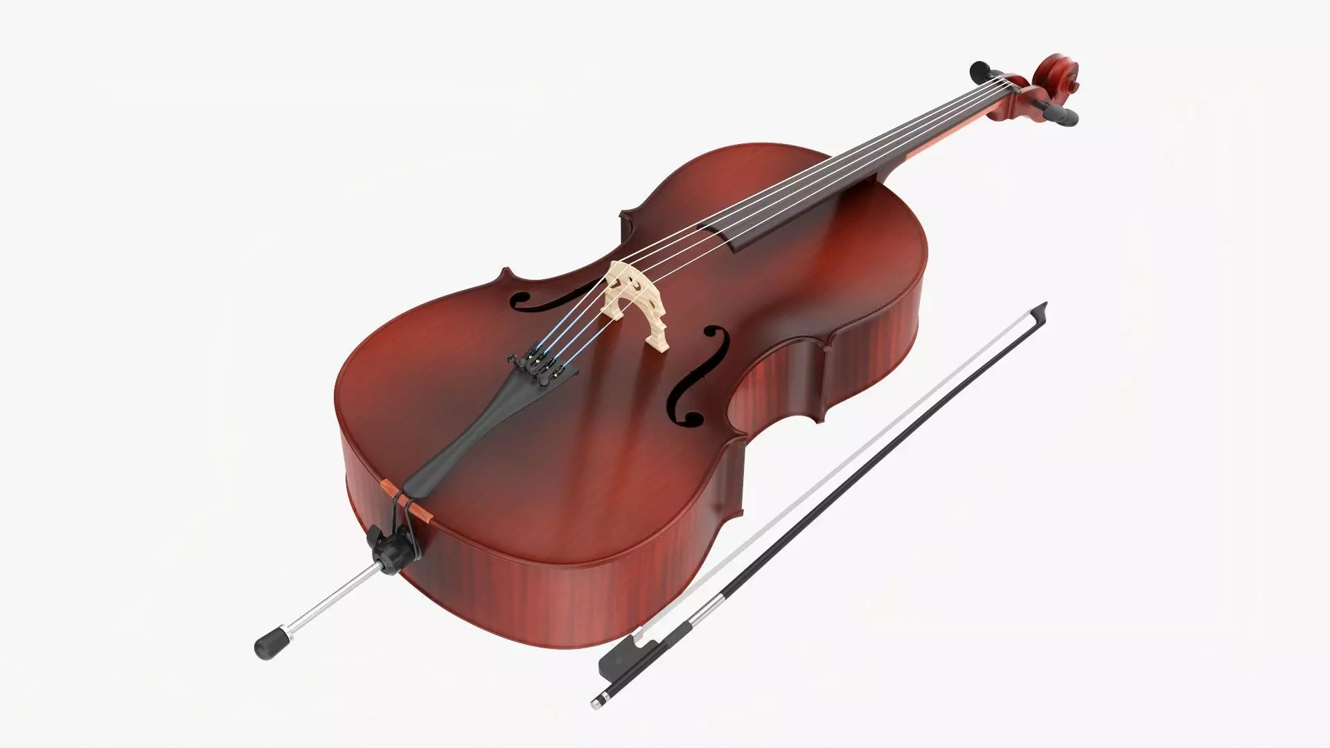 Acoustic cello red 3D model