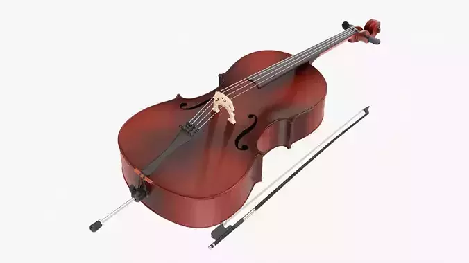 Acoustic cello red 3D model