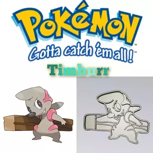 Amazing Pokemon Timburr Cookie Cutter Stamp Cake Decorating 