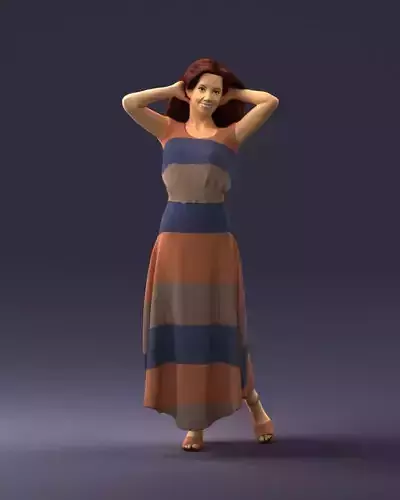 Woman in colored dress 0143 3D Print Ready