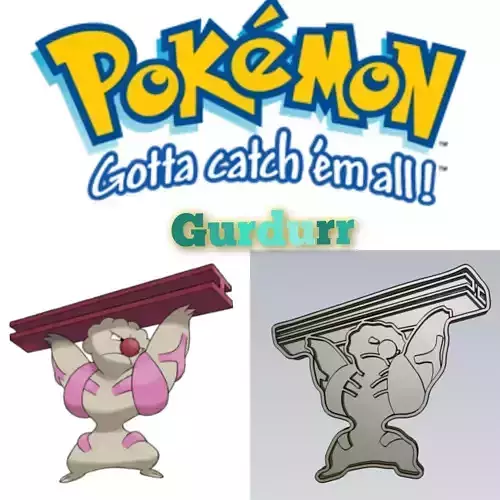 Amazing Pokemon Gurdurr Cookie Cutter Stamp Cake Decorating 