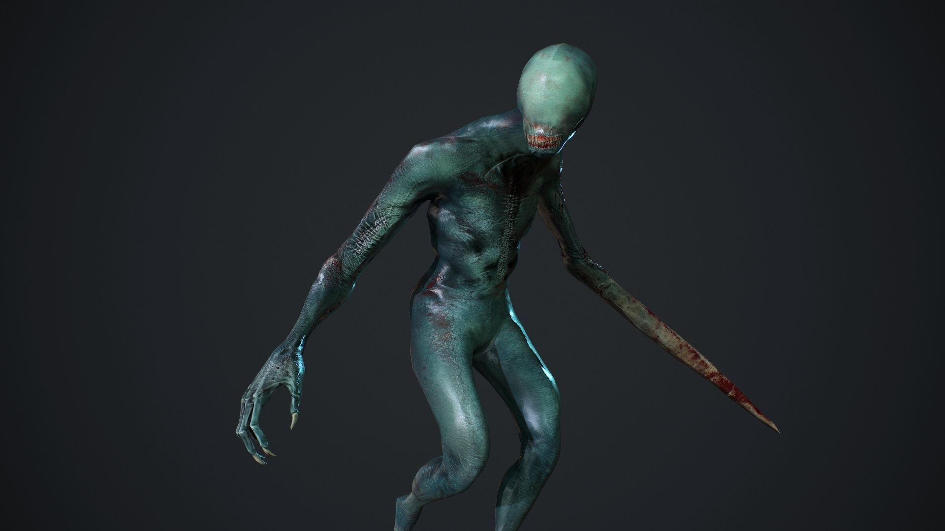 Mutant zombie Low-poly 3D model_22