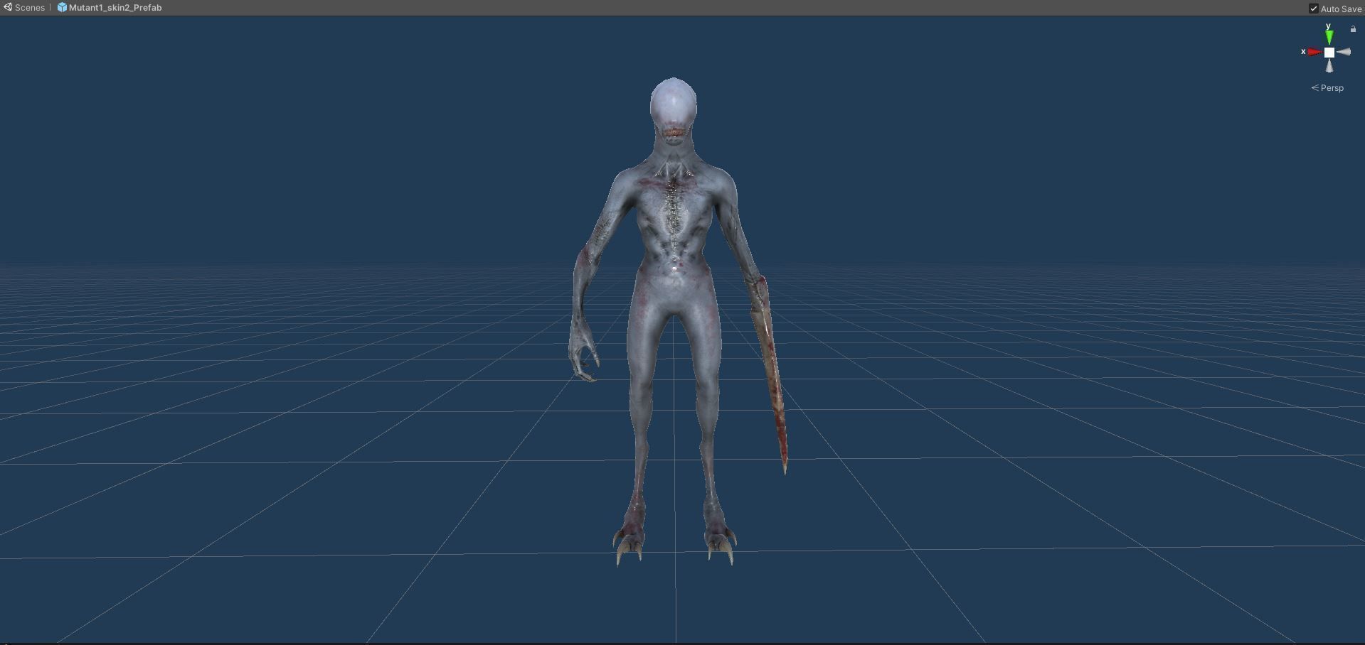 Mutant zombie Low-poly 3D model_37