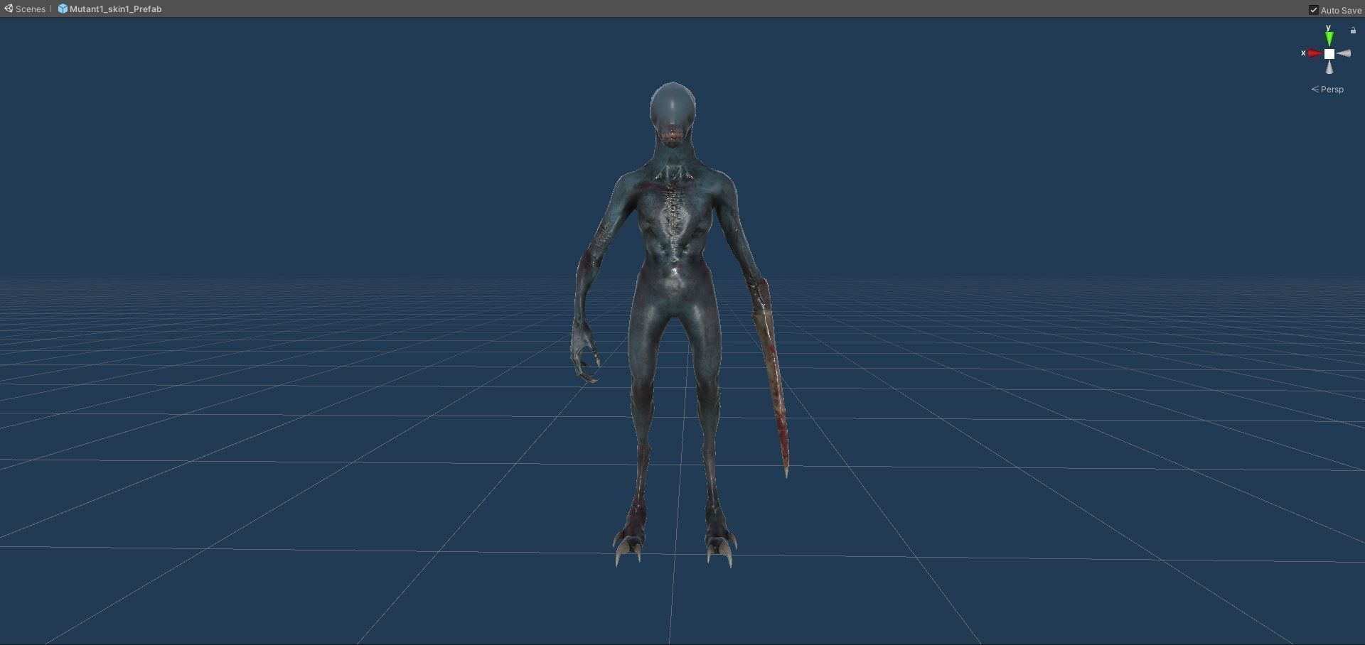 Mutant zombie Low-poly 3D model_36