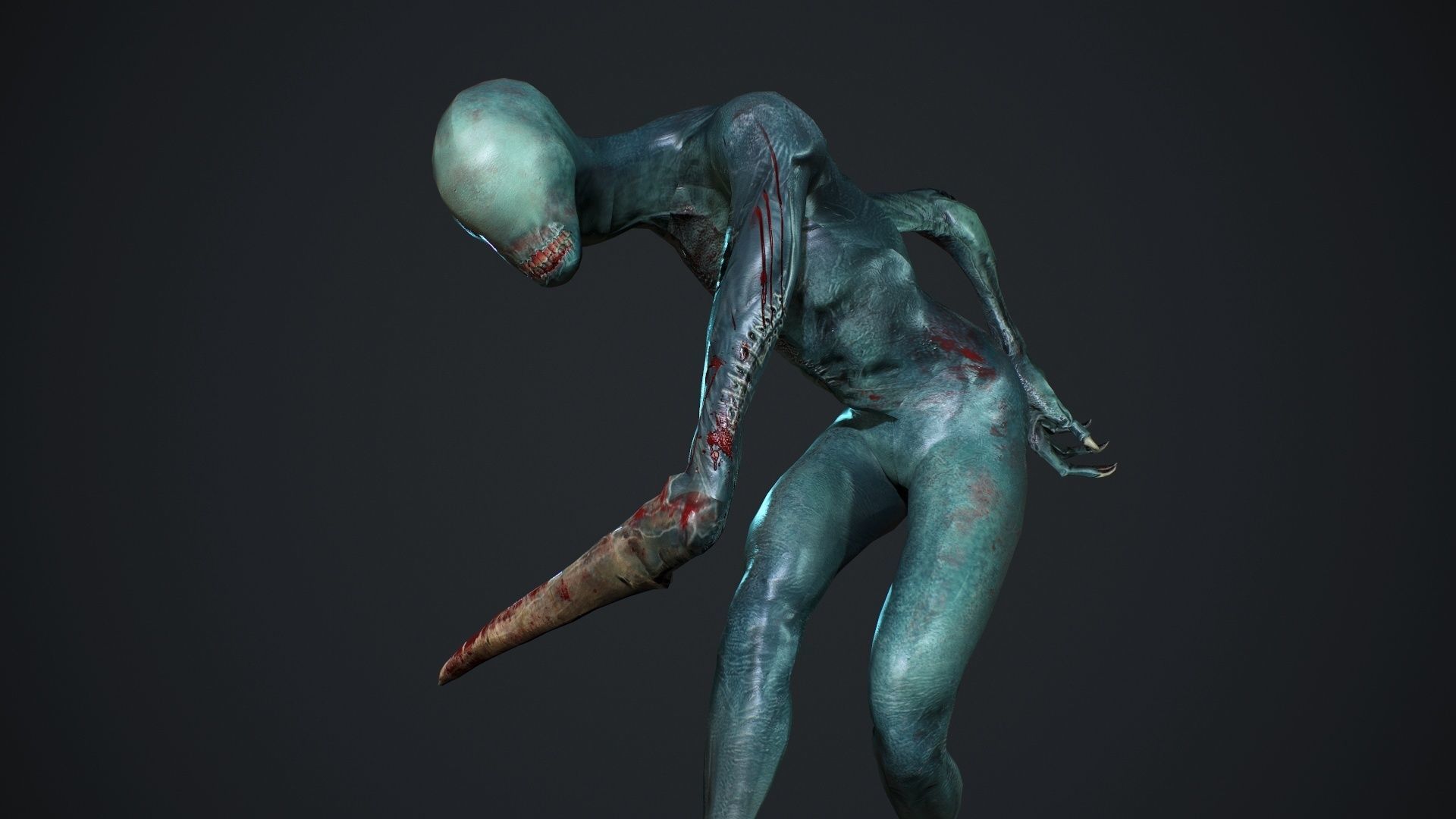 Mutant zombie Low-poly 3D model_23