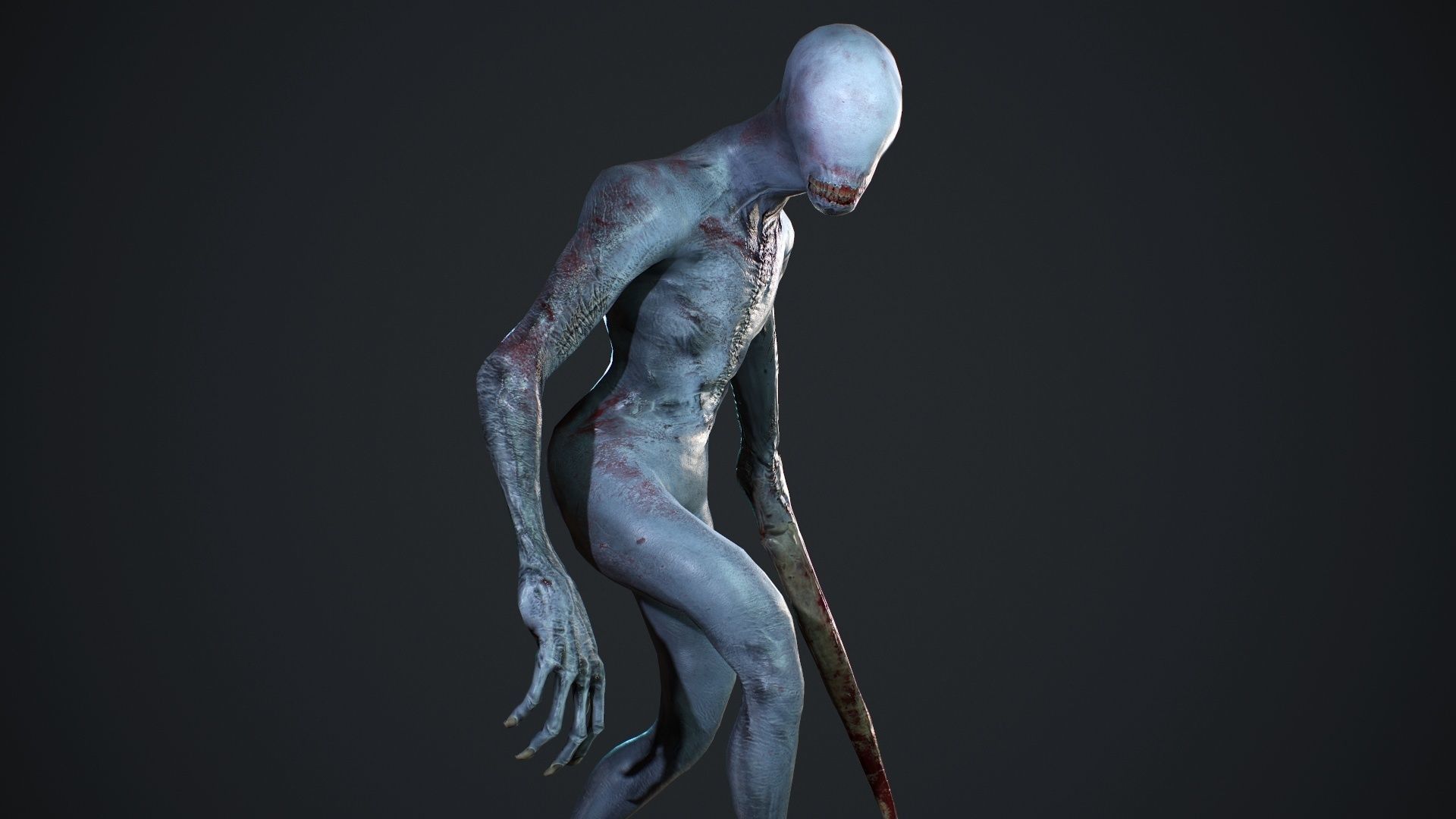 Mutant zombie Low-poly 3D model_3
