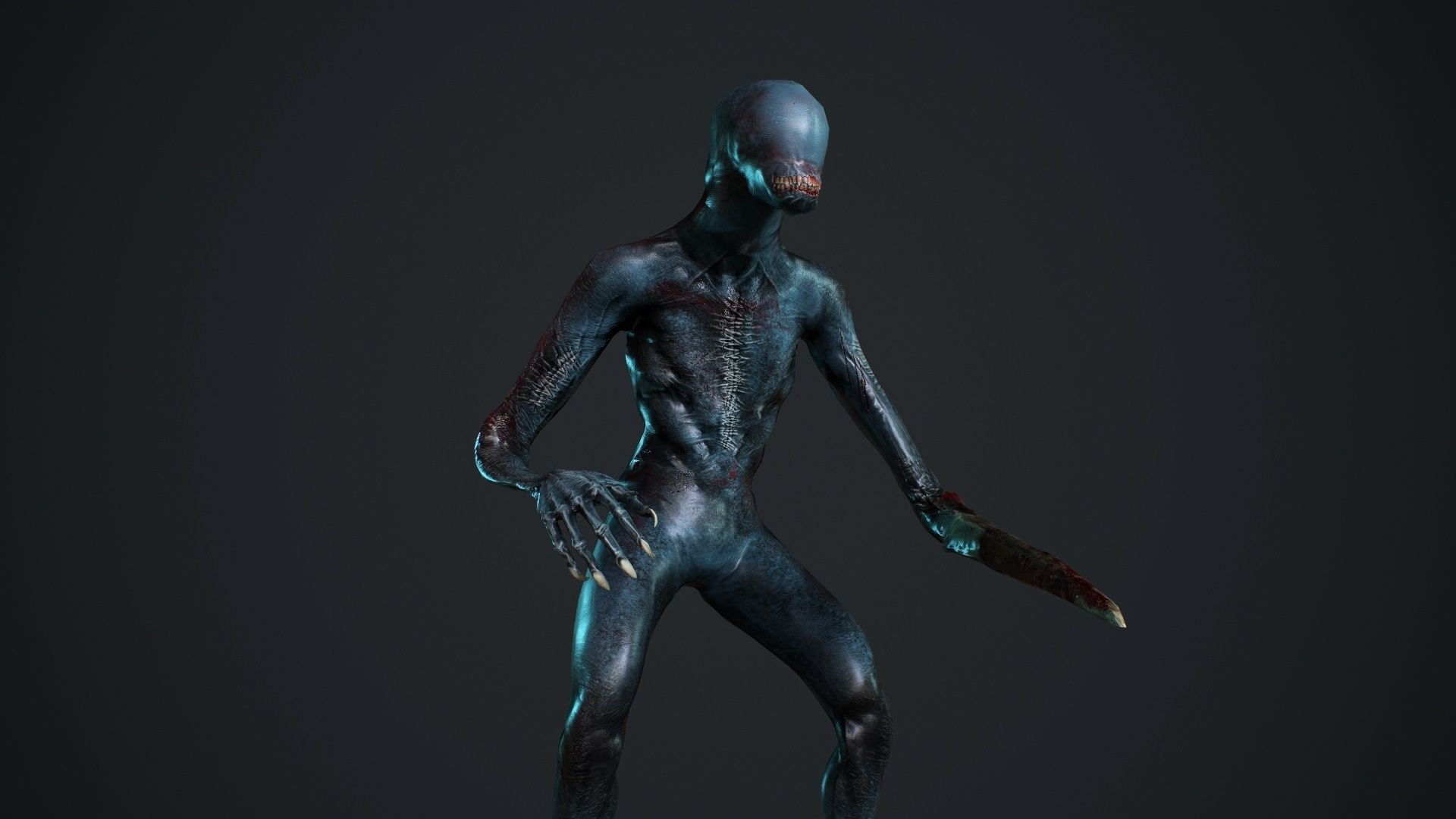 Mutant zombie Low-poly 3D model_24