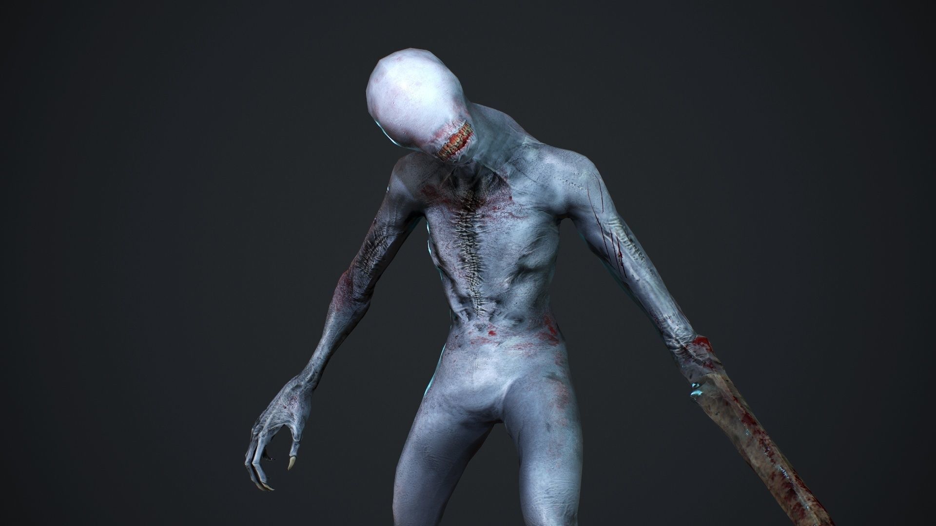Mutant zombie Low-poly 3D model_15