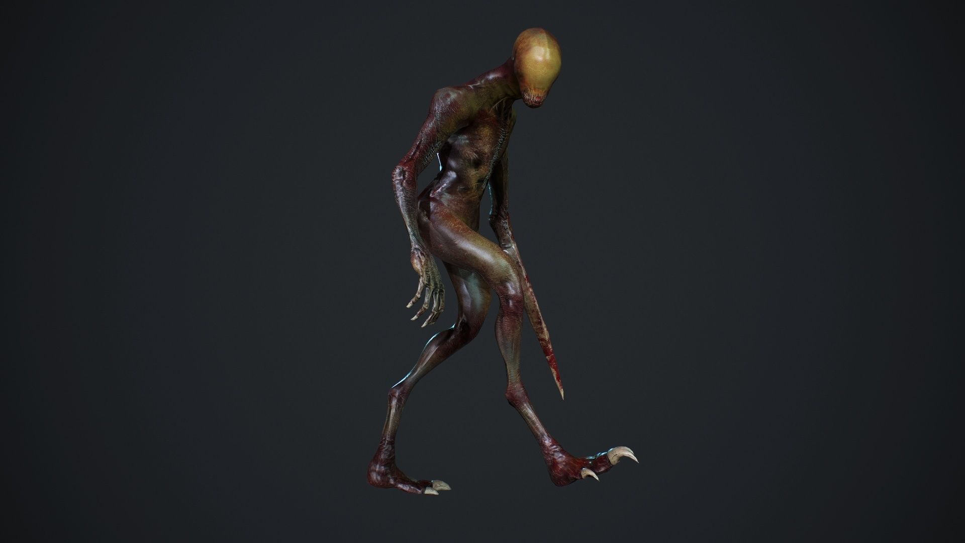 Mutant zombie Low-poly 3D model_18