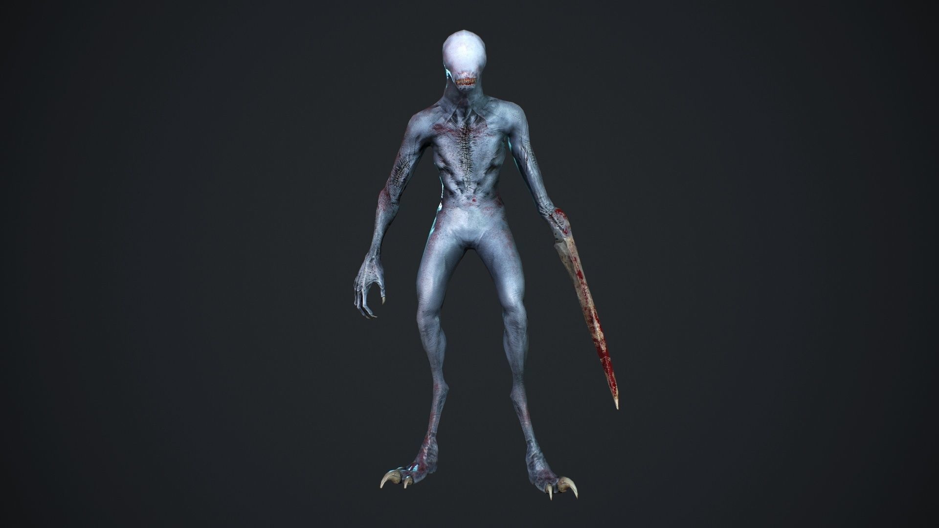 Mutant zombie Low-poly 3D model_14