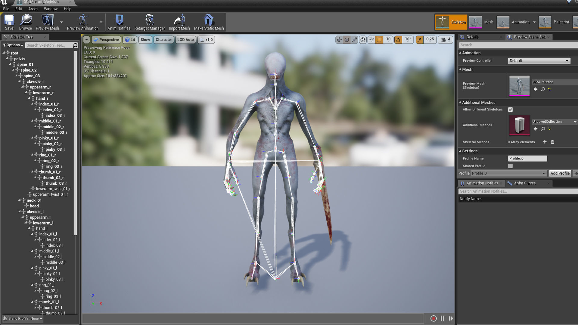 Mutant zombie Low-poly 3D model_27