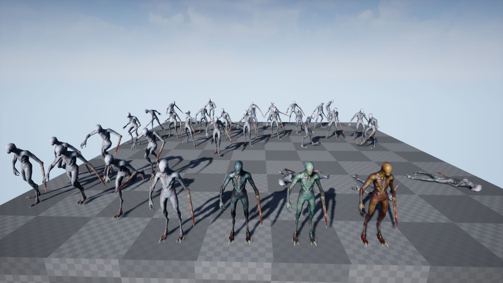 Mutant zombie Low-poly 3D model_28