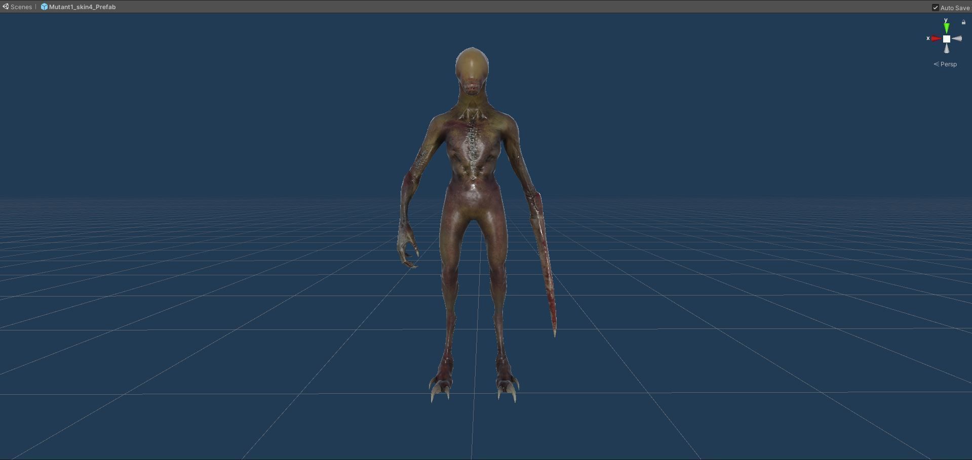 Mutant zombie Low-poly 3D model_34