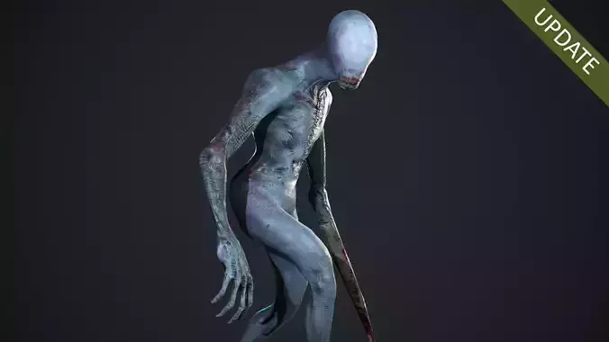 Mutant zombie Low-poly 3D model