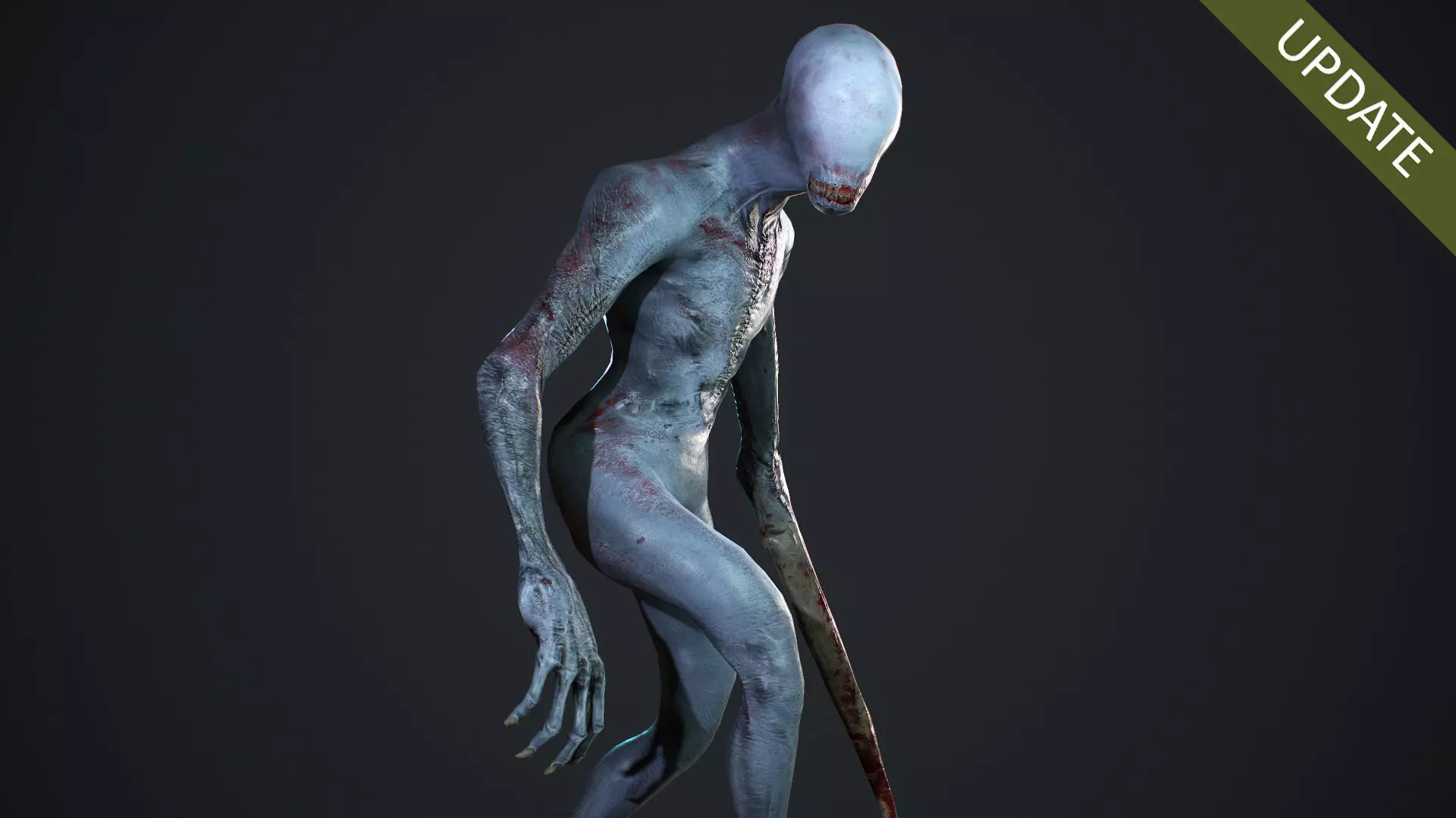 Mutant zombie Low-poly 3D model_0