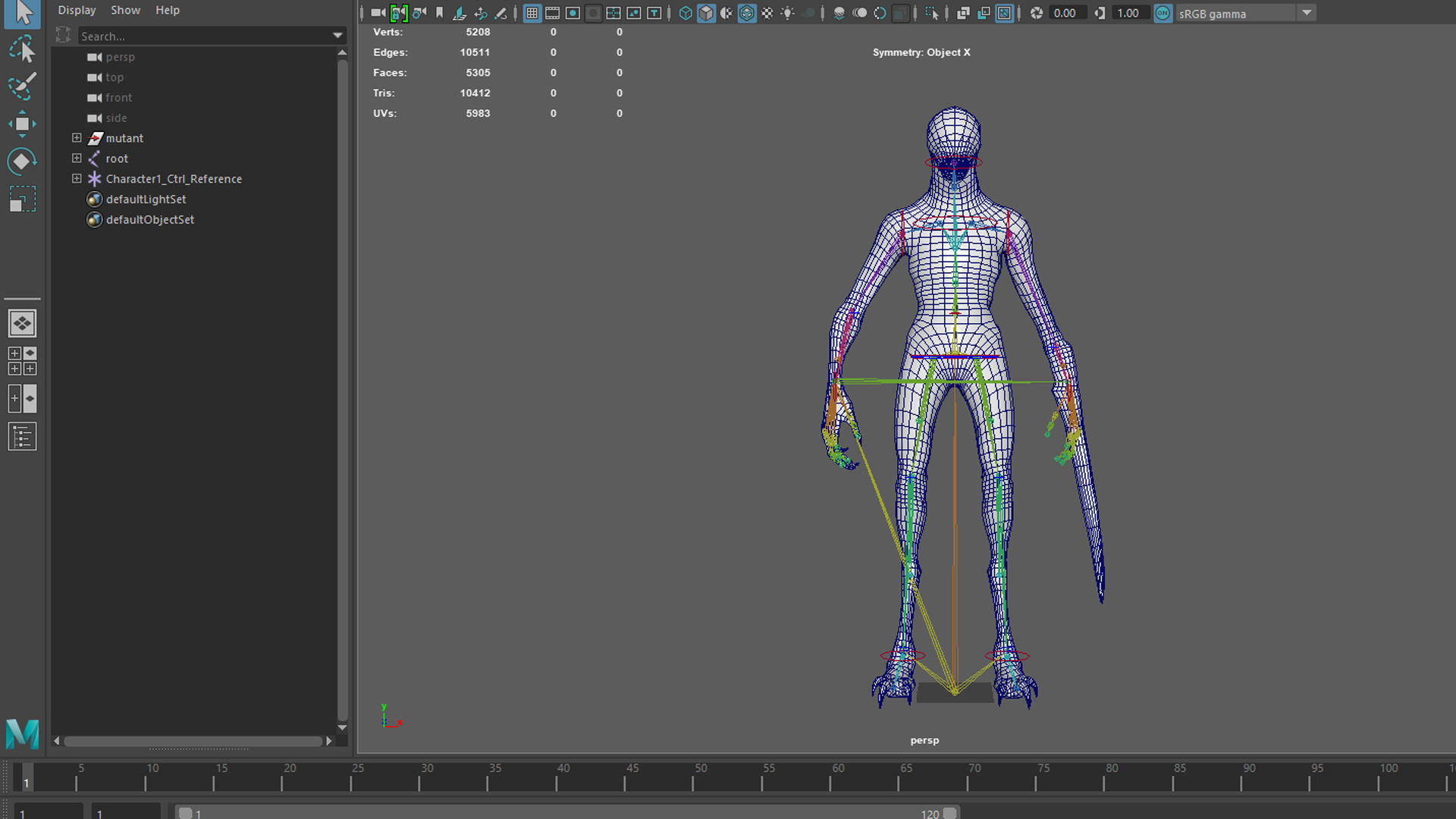 Mutant zombie Low-poly 3D model_38