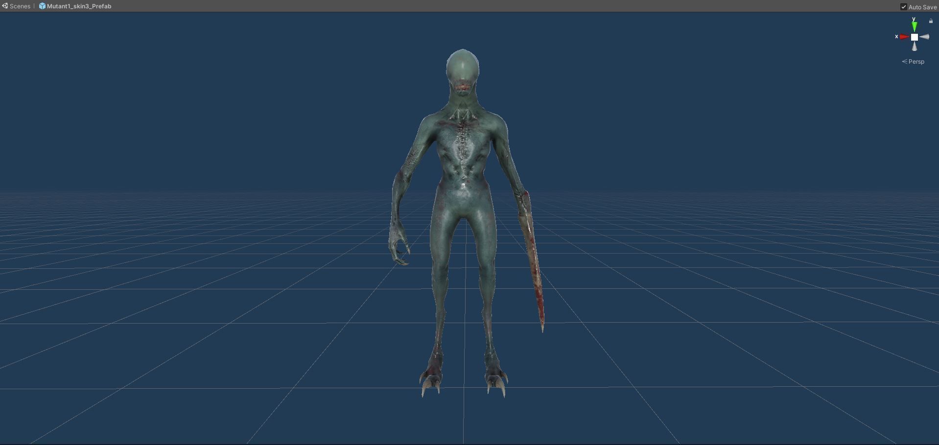 Mutant zombie Low-poly 3D model_35