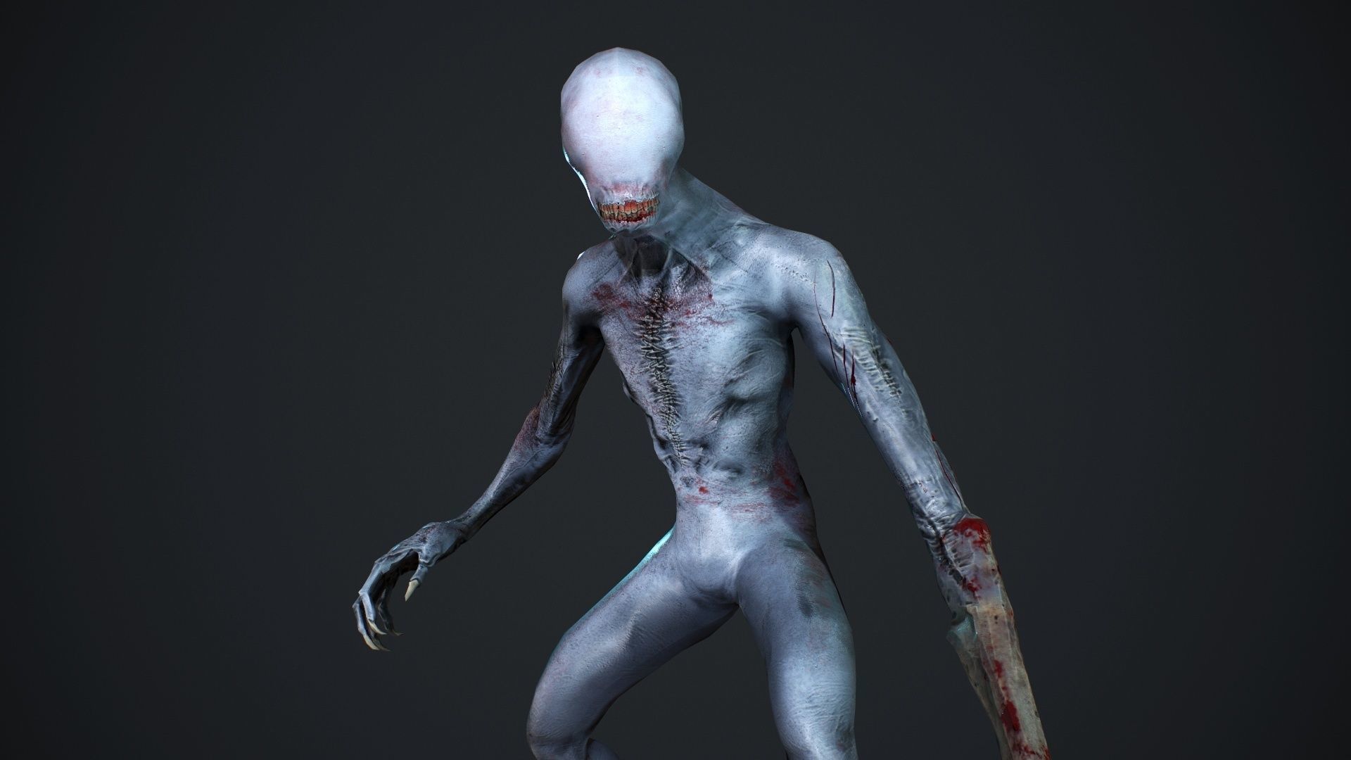 Mutant zombie Low-poly 3D model_12