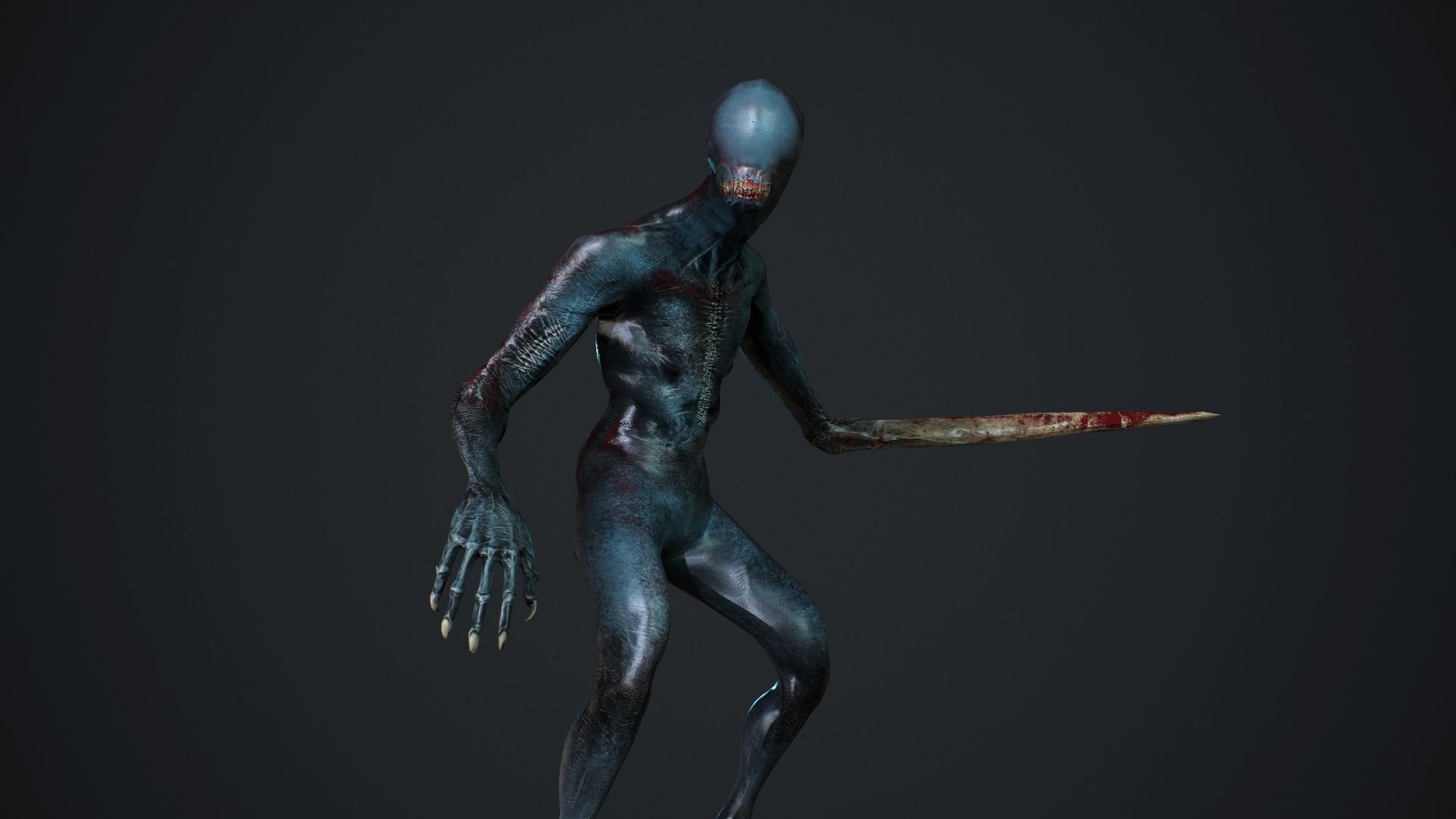 Mutant zombie Low-poly 3D model_26