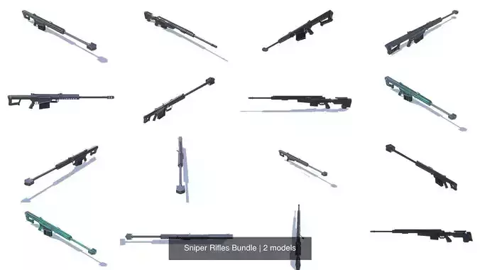 Sniper Rifles Bundle 3D Model Collection