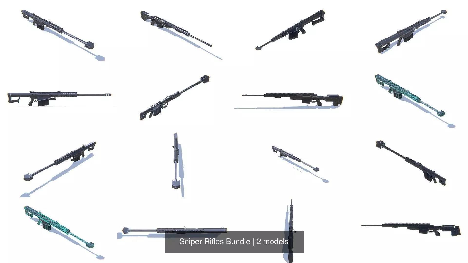 Sniper Rifles Bundle 3D Model Collection_0