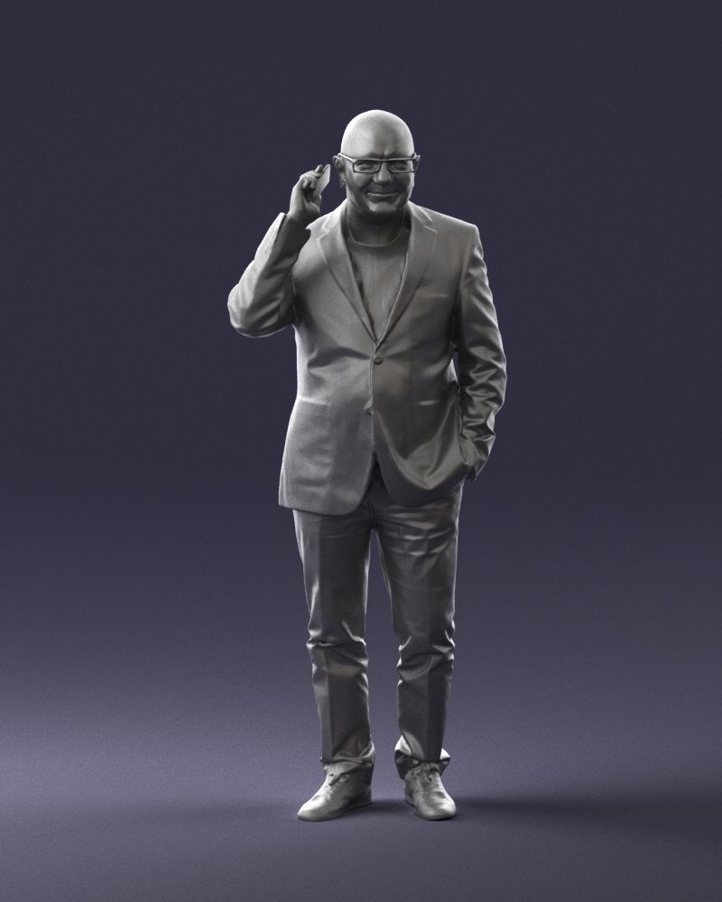 Man is talking on the phone 0287 3D model_4