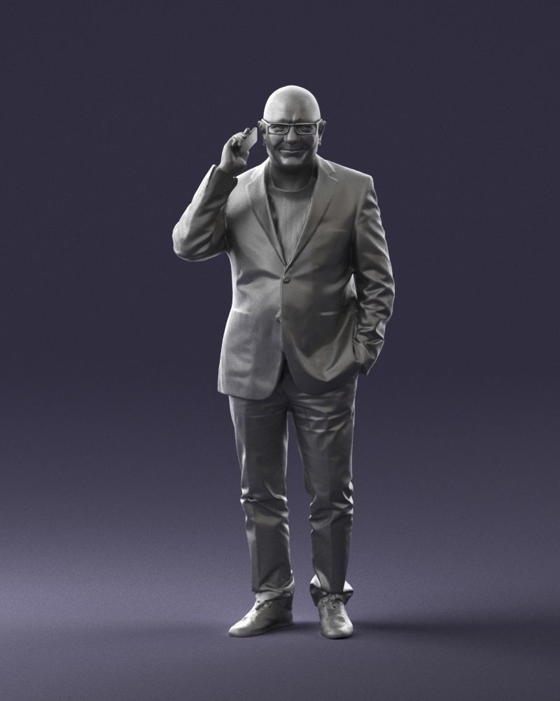 Man is talking on the phone 0287 3D model_1