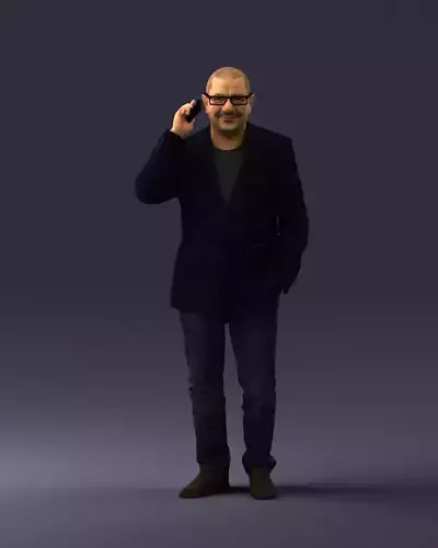 Man is talking on the phone 0287