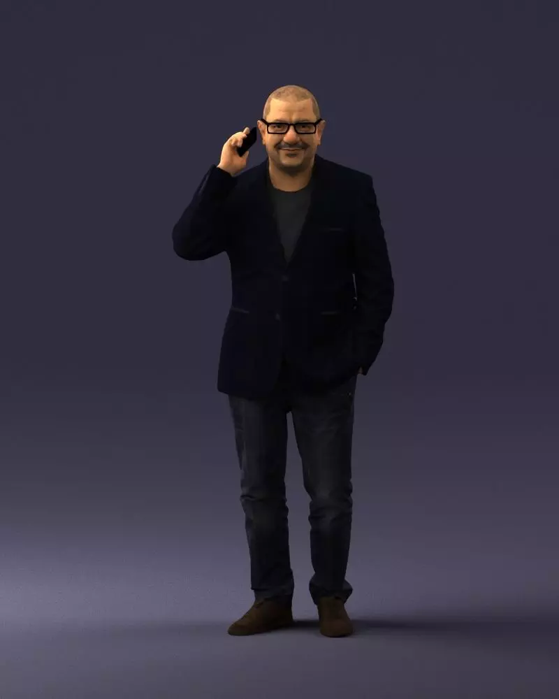 Man is talking on the phone 0287 3D model_0