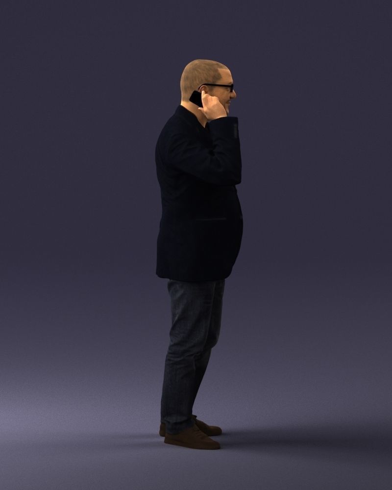 Man is talking on the phone 0287 3D model_12