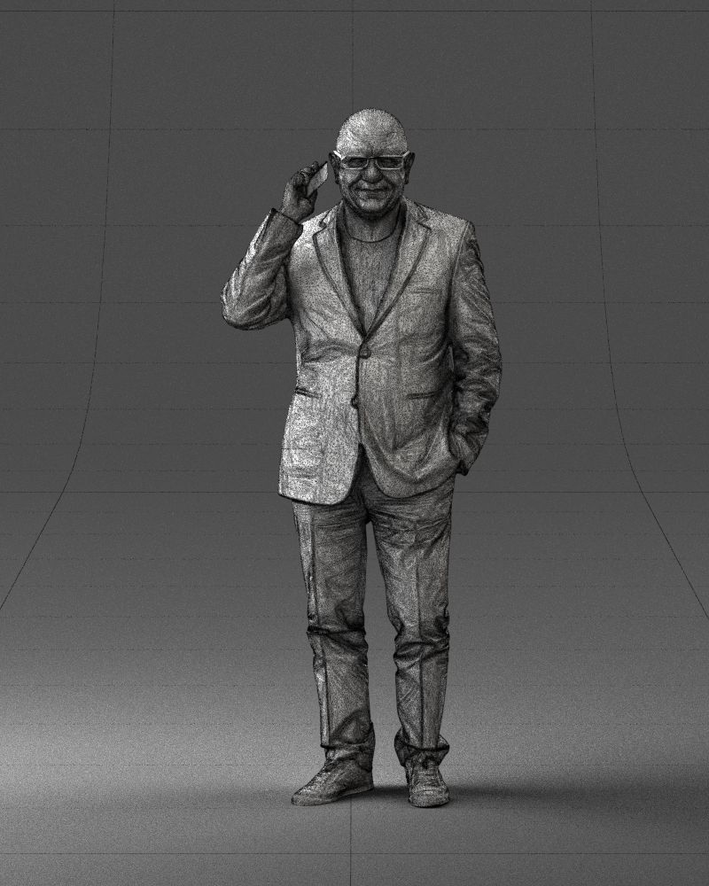 Man is talking on the phone 0287 3D model_38